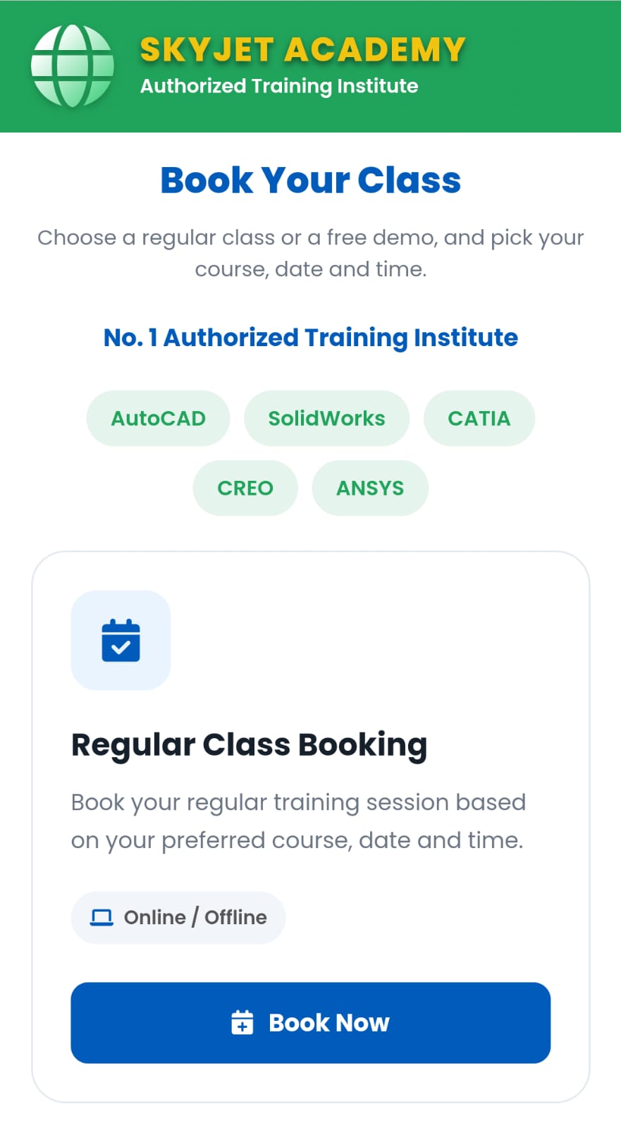 Skyjet Academy Free Demo Class Booking