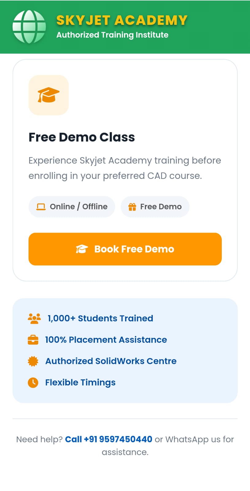 Skyjet Academy Regular Class Booking