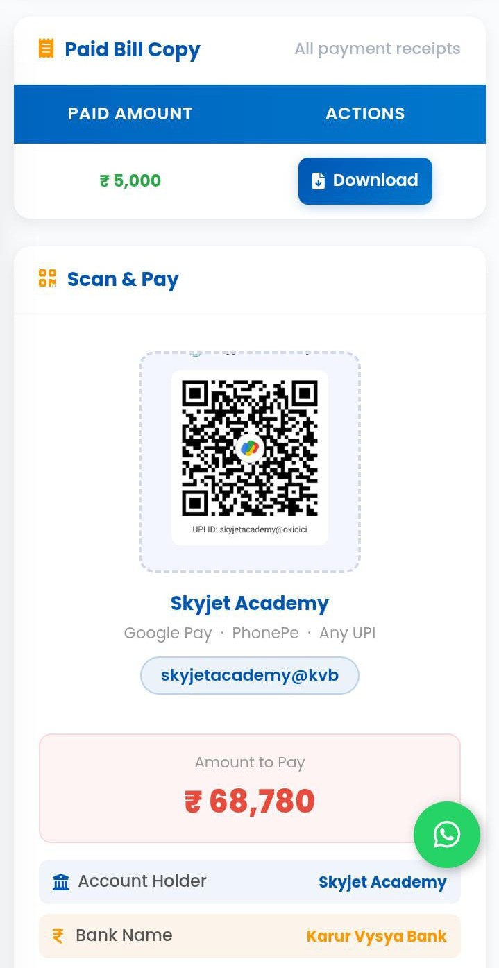 Skyjet Academy Student Portal