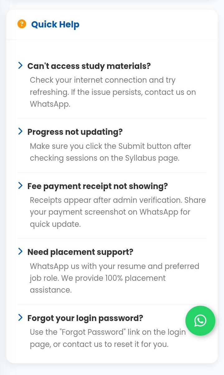 Skyjet Academy Student Portal